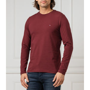 Tommy Hilfiger pánské vínové tričko Stretch slim fit - XL (XUU)